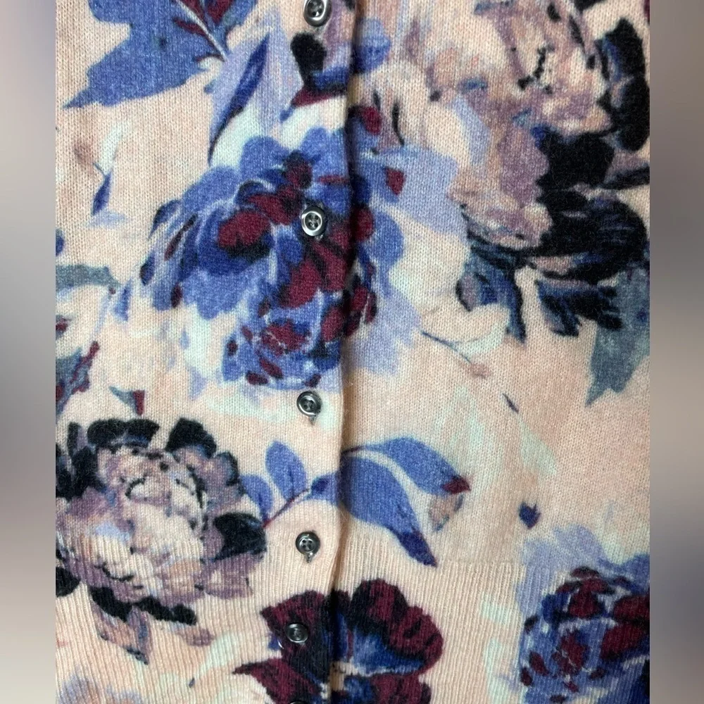 Lord & Taylor Luxury Women’s Floral Cardigan Cashmere Gramacore Cottage Size XS